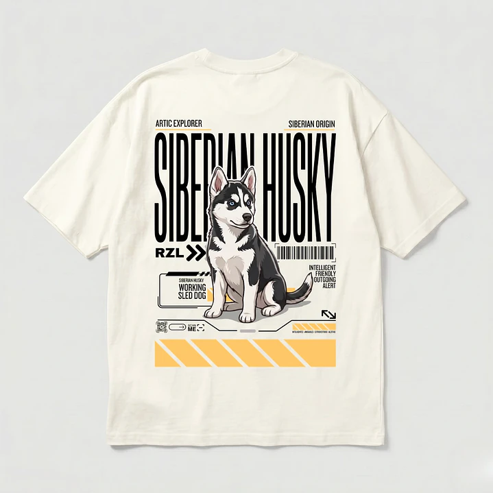 Camiseta Estampada Husky Siberiano - Oversize 3