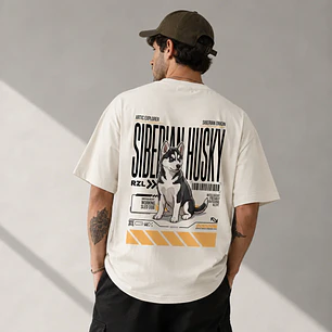 Camiseta Estampada Husky Siberiano - Oversize