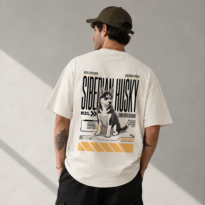 Camiseta Estampada Husky Siberiano - Oversize 1