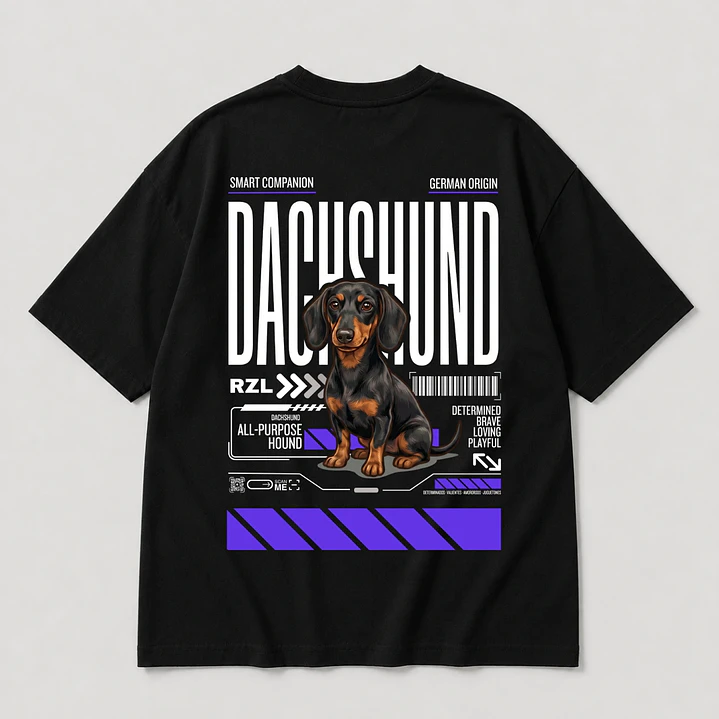 Camiseta Estampada Dachshund / Perro Salchicha - Oversize 6