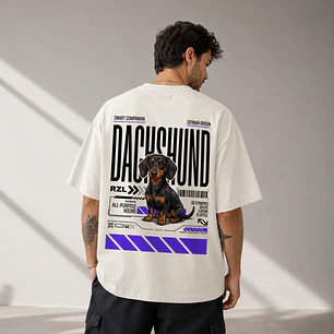 Camiseta Estampada Dachshund / Perro Salchicha - Oversize