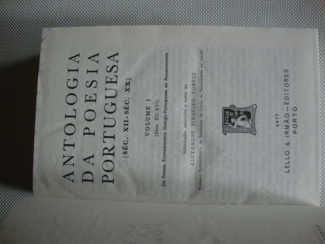 Antologia da poesia portuguesa Séc. XII - XX 