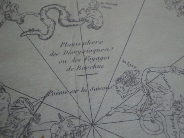 Gravura- Zodiaco "Planisphere des Dionysiaques" (1800)