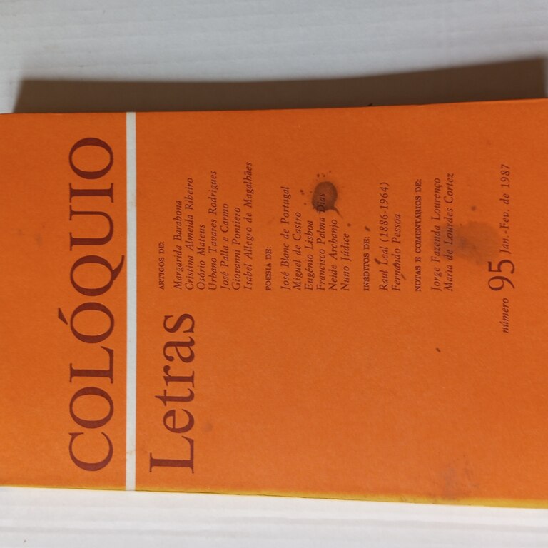 Colóquio Letras - Nº95 (Janeiro/ Fevereiro de 1987)