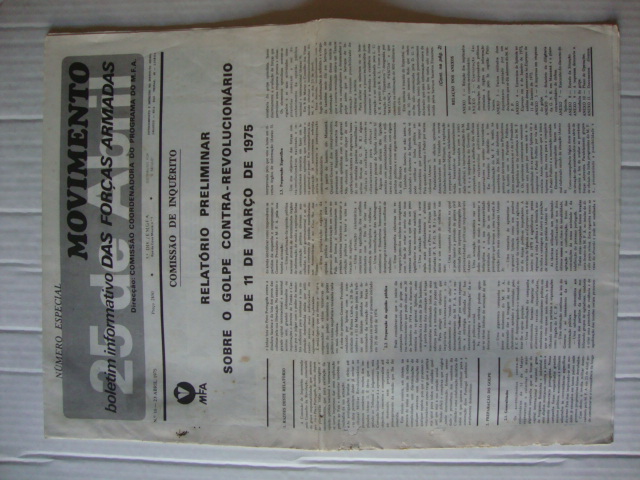 Movimento 25 de Abril- Boletim informativo das Forças Armadas- Número Especial 23 de Abril de 1975