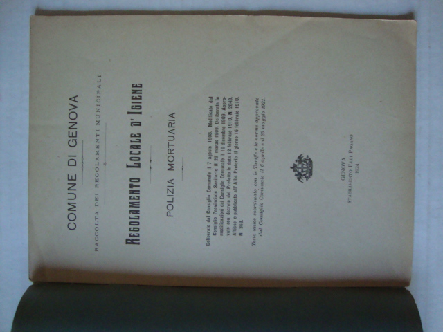 Regolamento Locale D`Igiene Polizia Mortuária- Comune di Genova