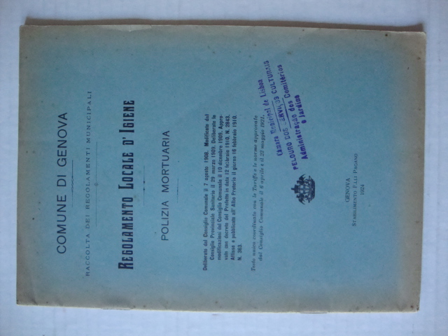 Regolamento Locale D`Igiene Polizia Mortuária- Comune di Genova