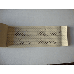 Modelos de caligrafia para o ensino da letra inglesa inclinada