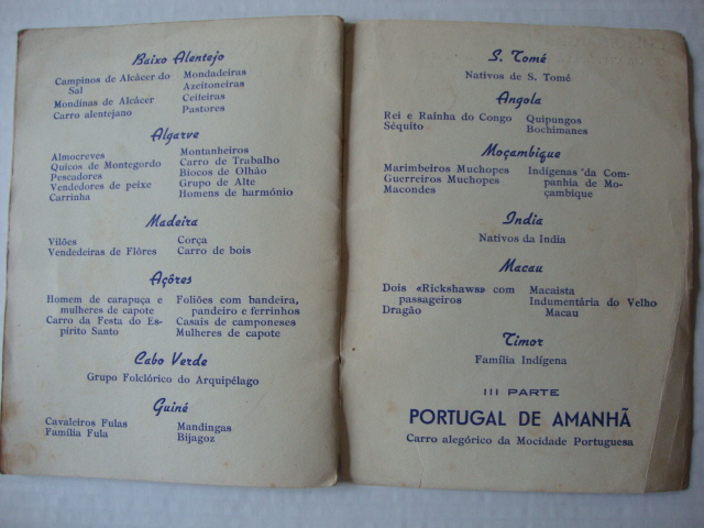 Roteiro do Cortejo do Mundo Português- 30 de Junho de 1940