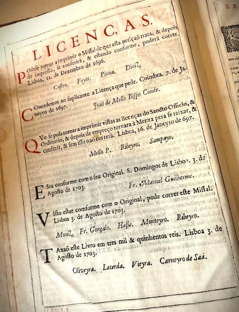 Missale Romanum (1703 Conimbricae)