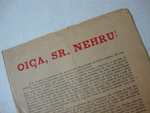 Oiça, Sr. Nehru! 