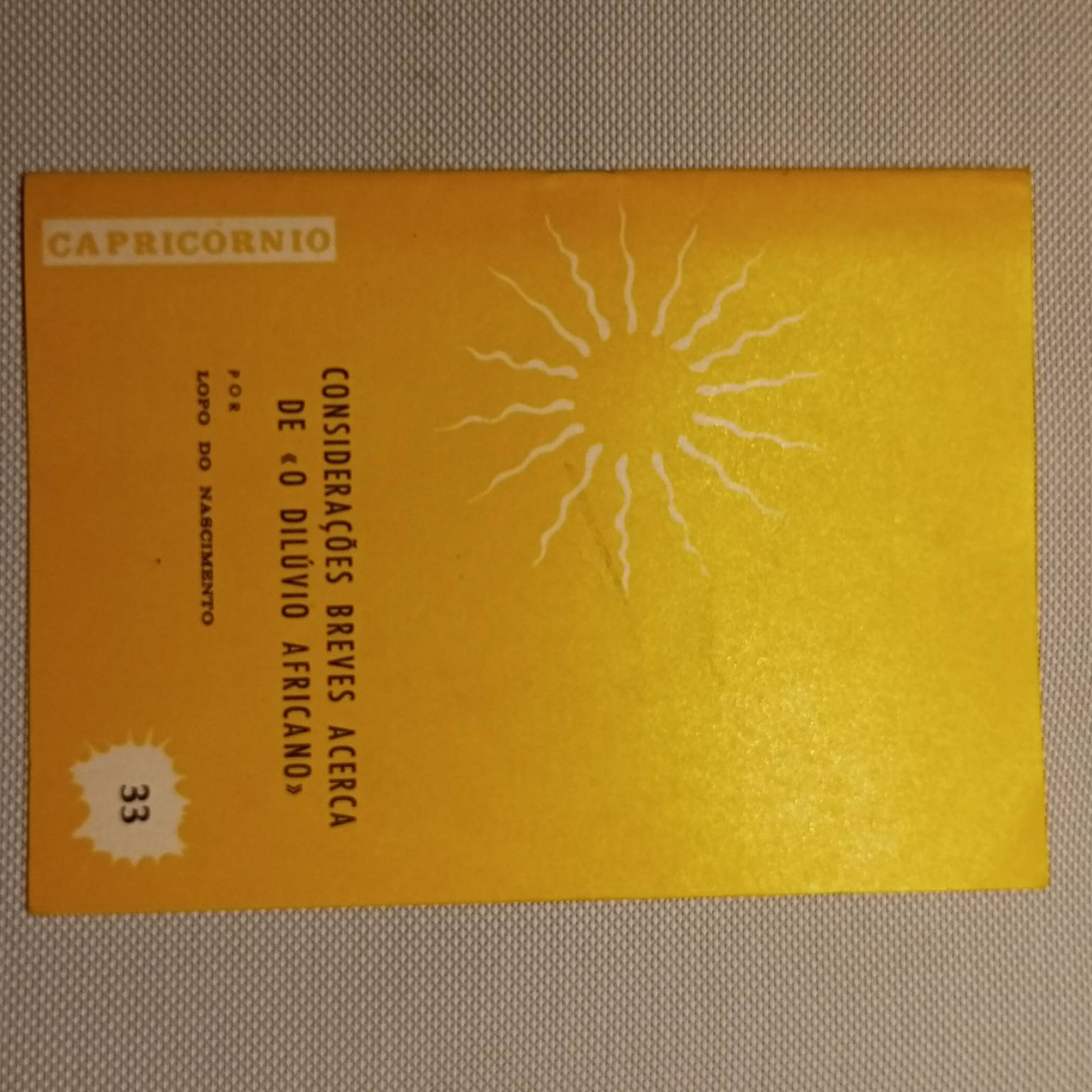 Considerações breves acerca de "O dilúvio africano" (33)