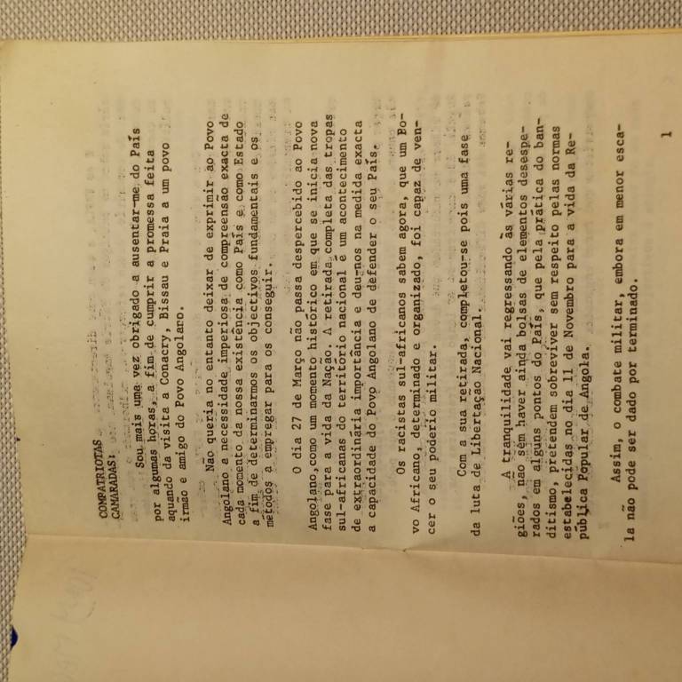 Comunicação ao país: Camarada presidente define dificuldades a vencer