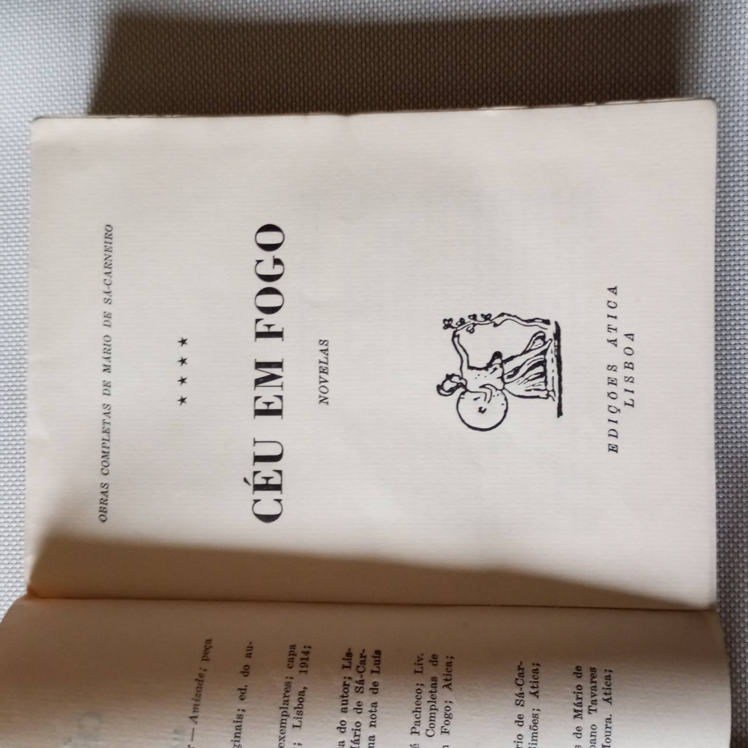 Obras completas de Mário de Sá-Carneiro- Céu em fogo- Novelas