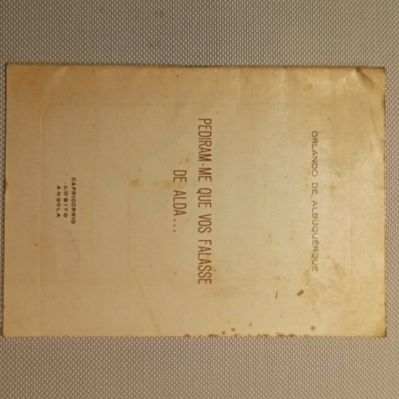 Pediram-me que vos falasse de Alda…