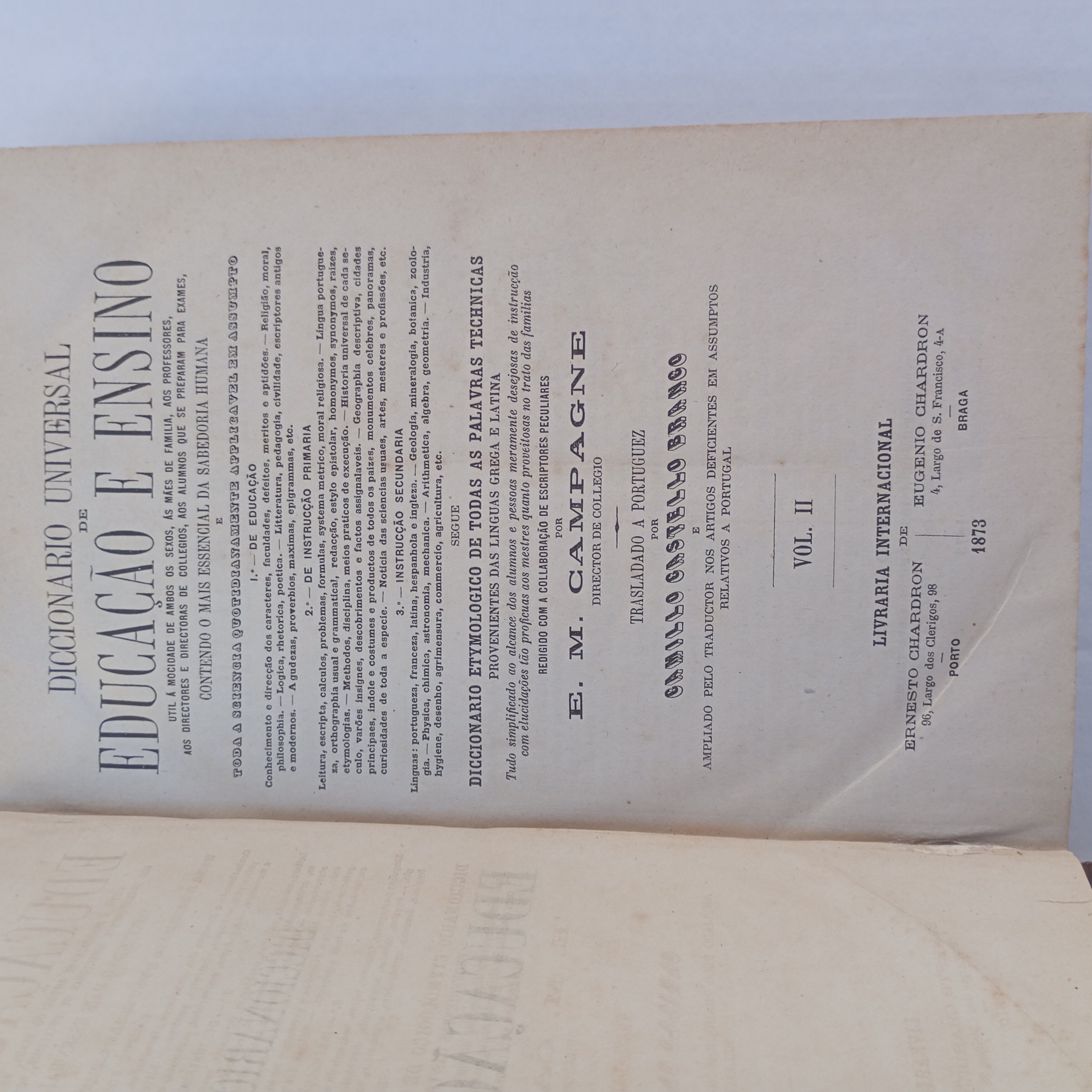 Dicionário Universal de Educação e Ensino (2 Volumes)