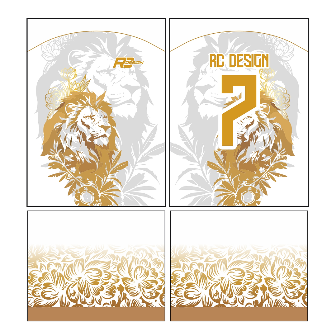 Arte Vetor Camisa Interclasse Leão Dourado com Branco 2025 2