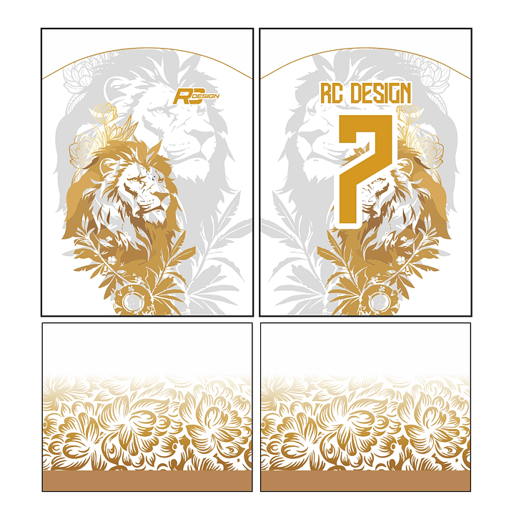 Arte Vetor Camisa Interclasse Leão Dourado com Branco 2025 2