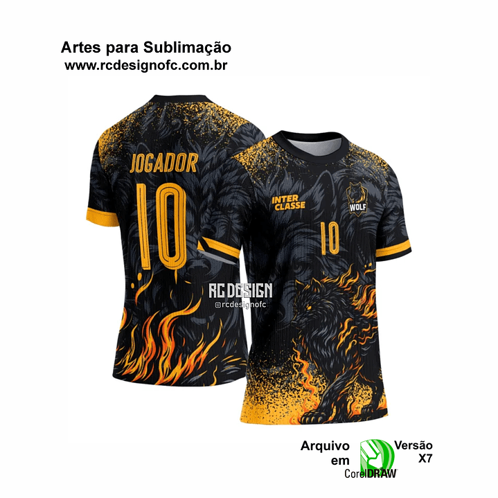 Arte Vetor Camisa Lobo Amarelo 2026 1