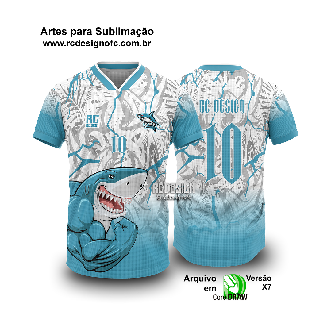 ARTE VETOR CAMISA TUBARÃO (Produto digital) 1