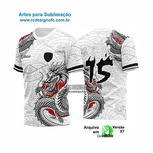 Arte Vetor Camisa Dragão Japonês (Produto digital)