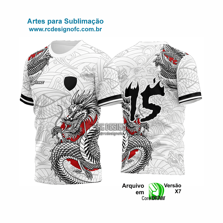 Arte Vetor Camisa Dragão Japonês (Produto digital) 1