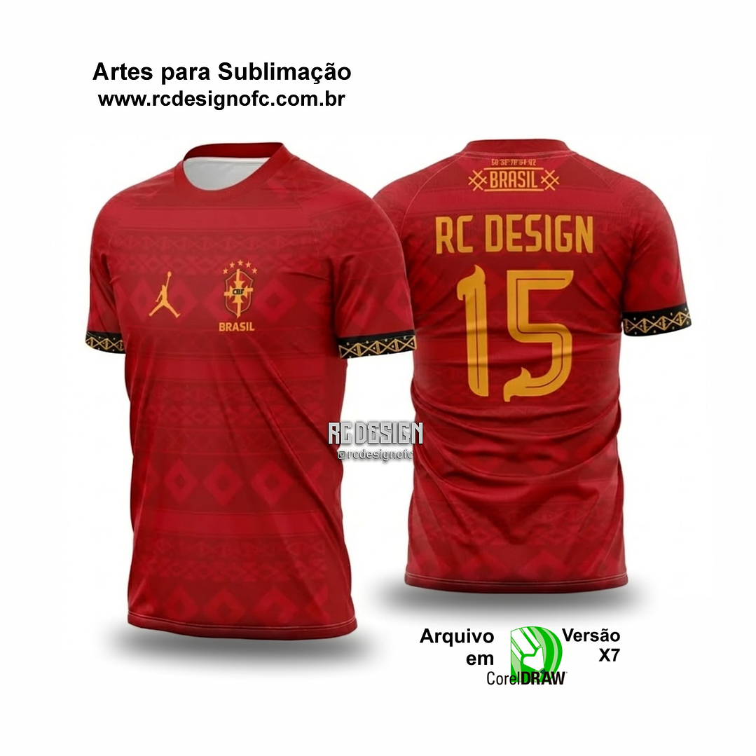 Arte Vetor Camisa Brasil Vermelha Conceito 2025 1