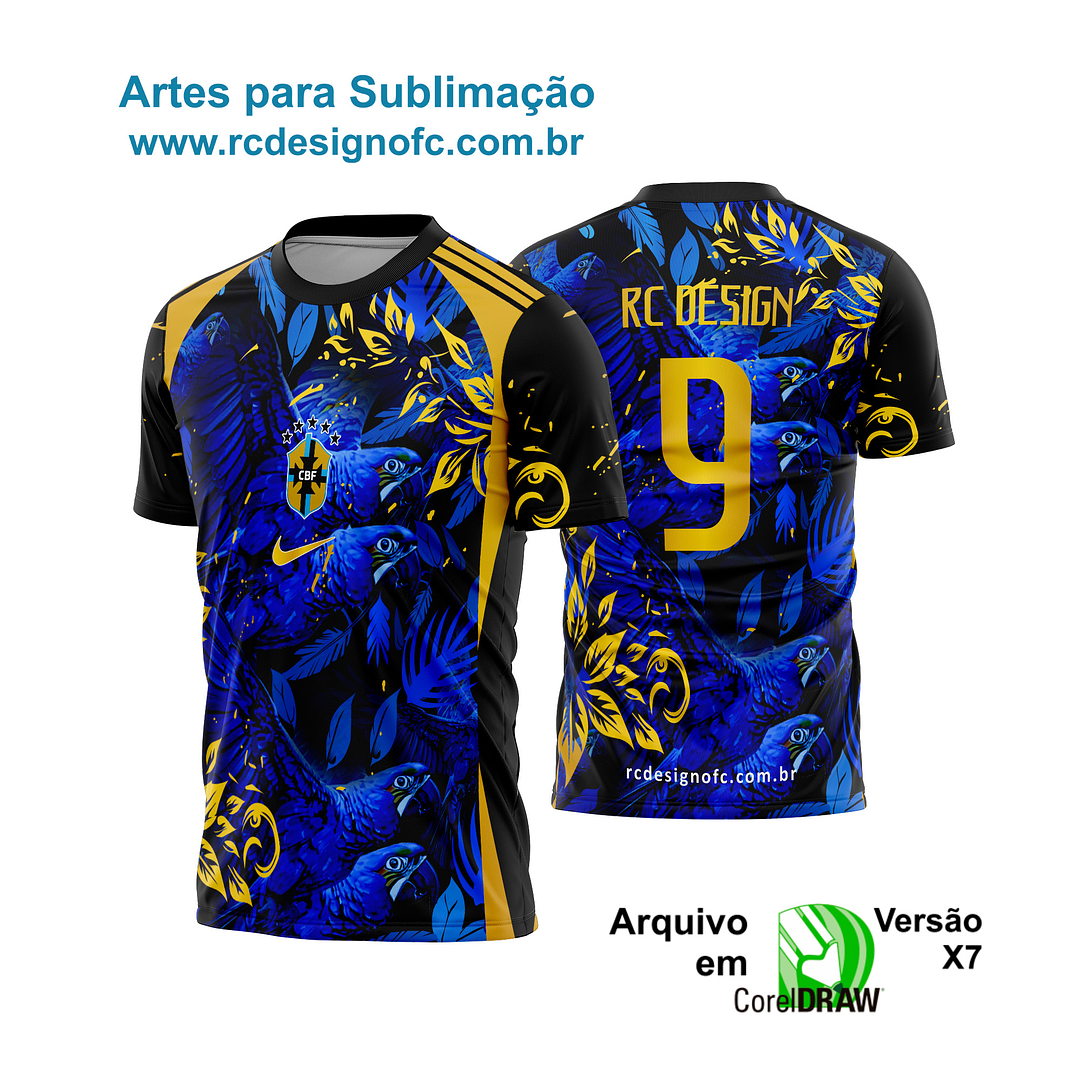 Arte Vetor Camisa Brasil Preta dourado 2026 - 005 1