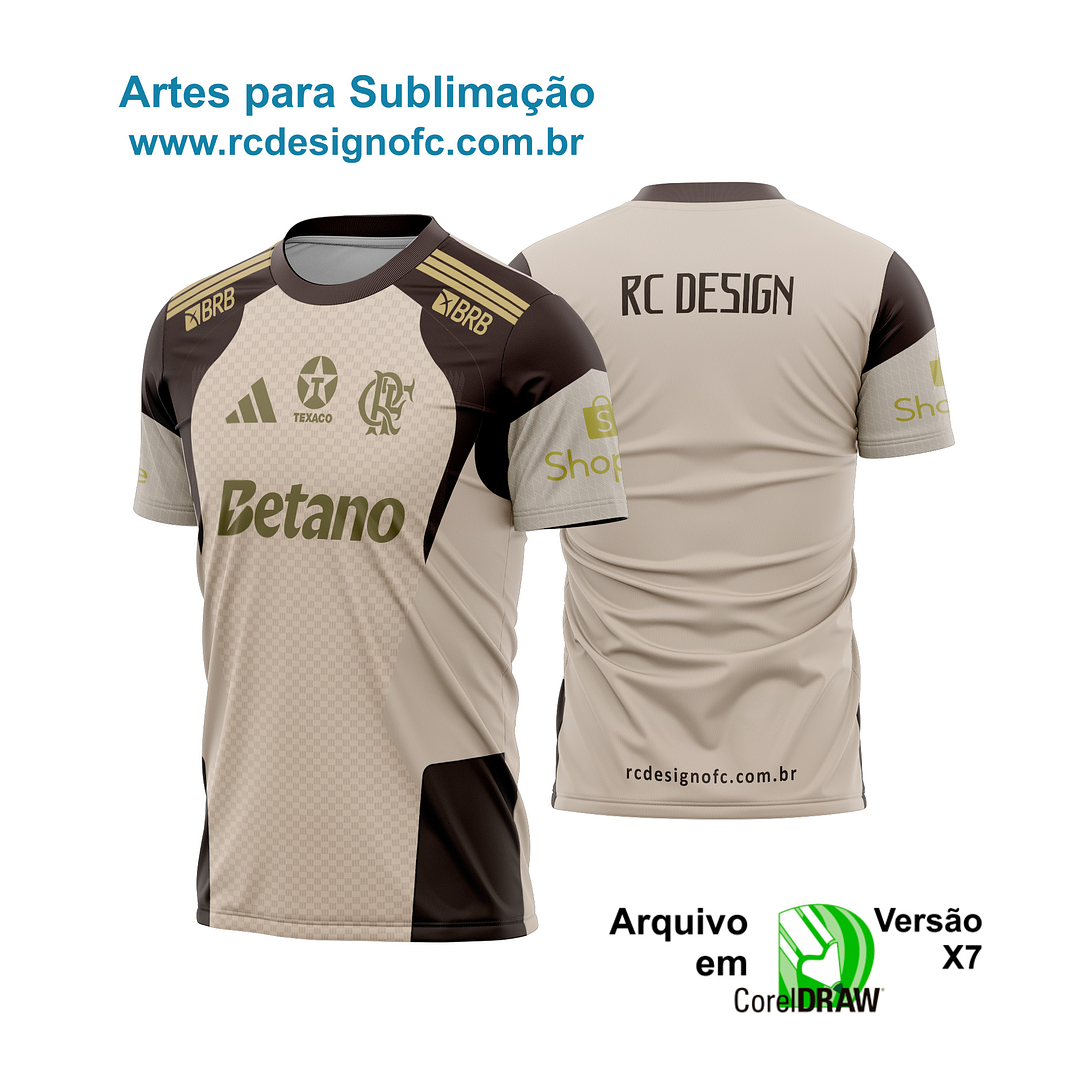 Arte vetor Camisa Flamengo Marrom treino 2026-27 1