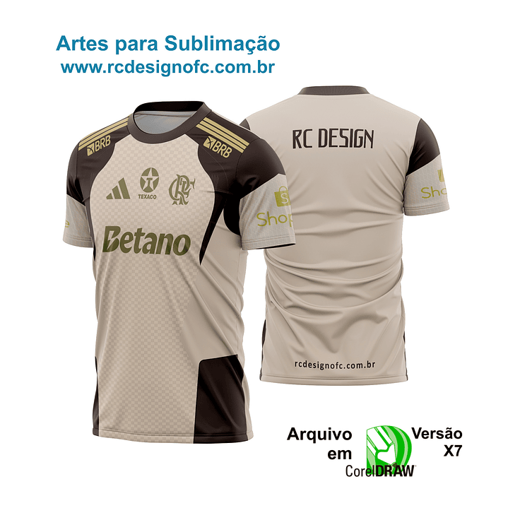 Arte vetor Camisa Flamengo Marrom treino 2026-27 1