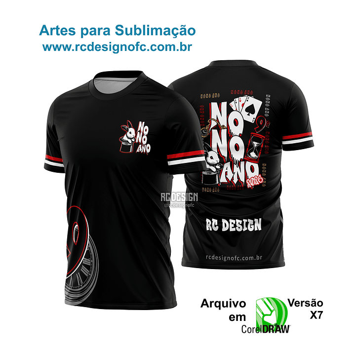 Arte vetor Camisa Nono Ano Coelho - 001 1