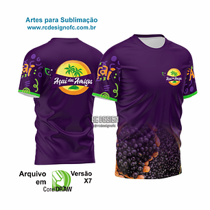 Arte vetor Camisa Açaí dos Amigos