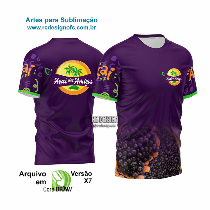 Arte vetor Camisa Açaí dos Amigos 1