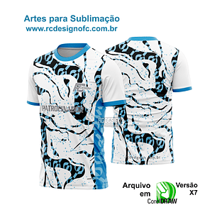 Arte vetor camisa Branca Azul Rasgada