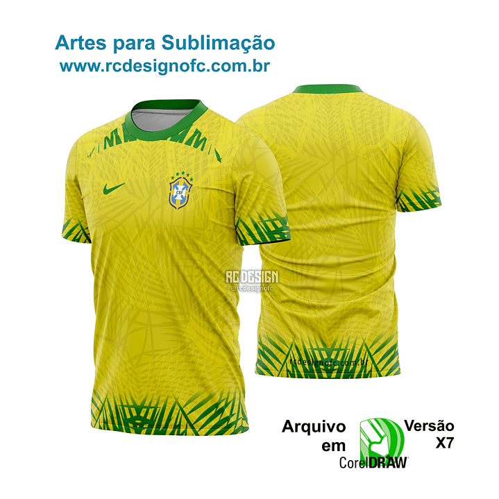 Arte Vetor Camisa Brasil Amarela - 010 1