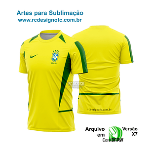Arte Vetor Camisa Brasil Amarela - 011