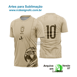 Arte Vetor Camisa Brasil Arara Marrom