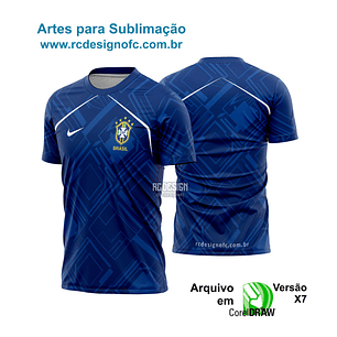Arte Vetor Camisa Brasil Azul - 007