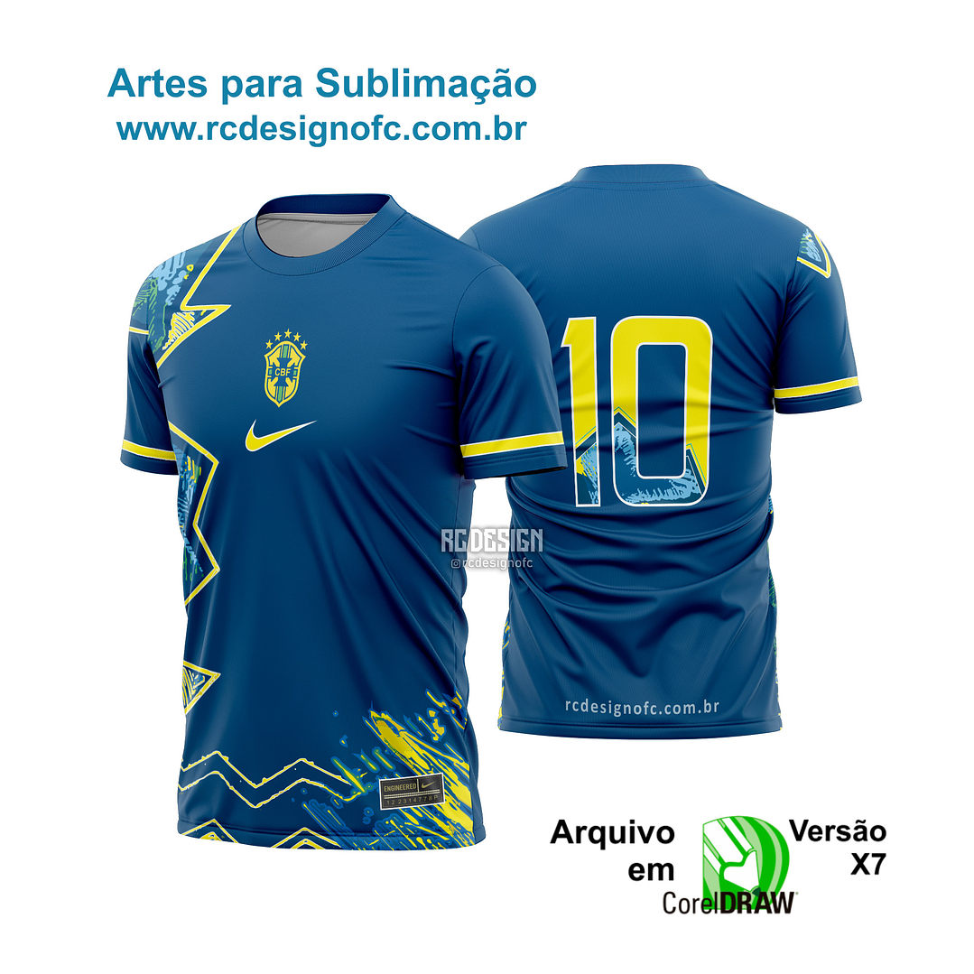 Arte Vetor Camisa Brasil Azul - 009 1