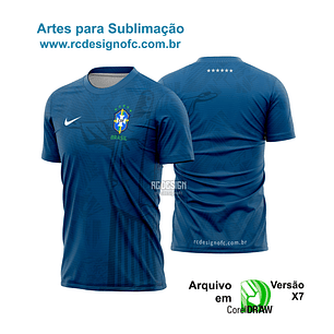 Arte Vetor Camisa Brasil Azul Cristo Redentor- 005