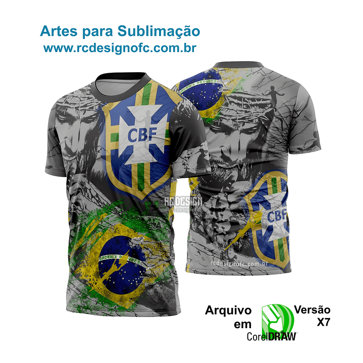 Arte Vetor Camisa Brasil Jesus Cristo 1