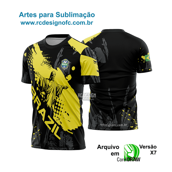 Arte Vetor Camisa Brasil Preta Cristo Redentor- 006 1