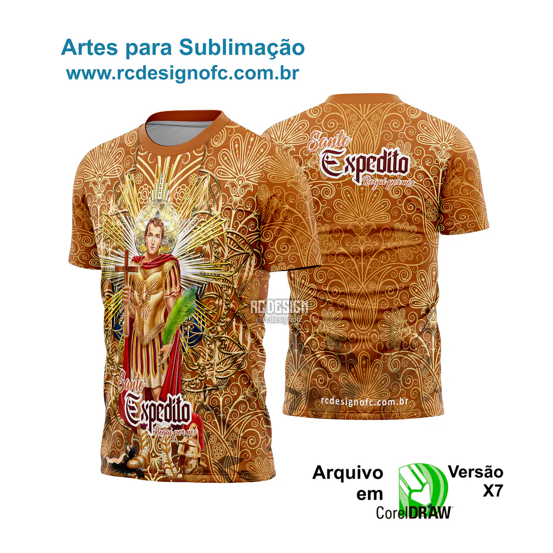 Arte Camisa Religiosa 2026 Santo Expedito - 2 Cores 1