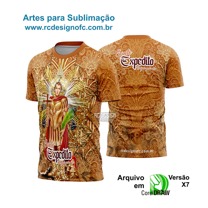 Arte Camisa Religiosa 2026 Santo Expedito - 2 Cores 1