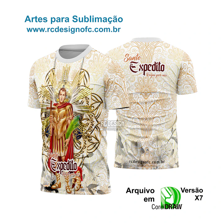 Arte Camisa Religiosa 2026 Santo Expedito - 2 Cores 2