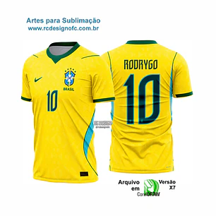 Arte Vetor Camisa Brasil Amarela Copa 2026 + FONTE