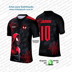 Arte Camisa Interclasse Homem Aranha com Vermelho