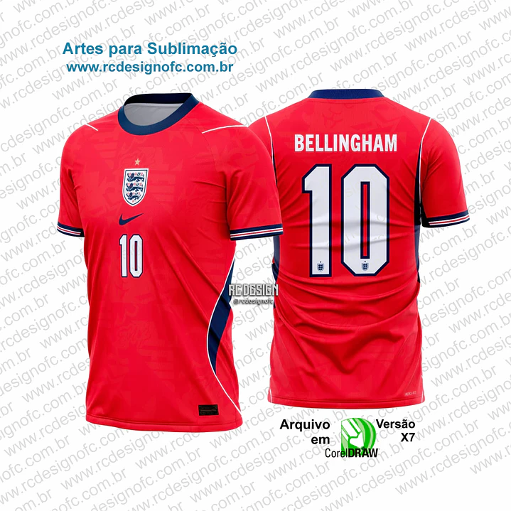 Arte Camisa Inglaterra - England + FONTE 1