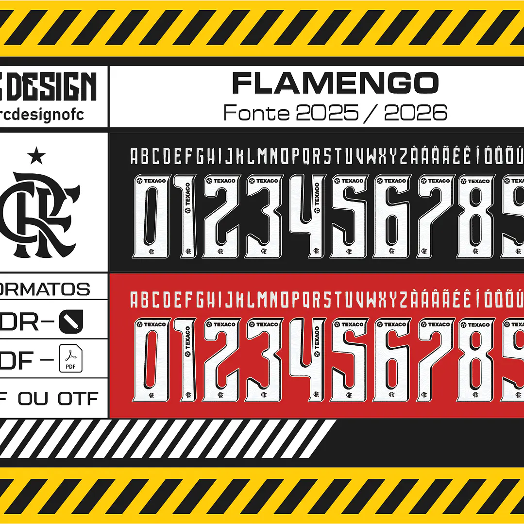 Arte Estampa Camisa Flamengo Titular 2025 2026 + fonte 3