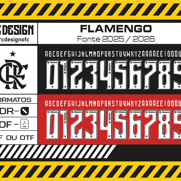 Arte Estampa Camisa Flamengo Titular 2025 2026 + fonte 3